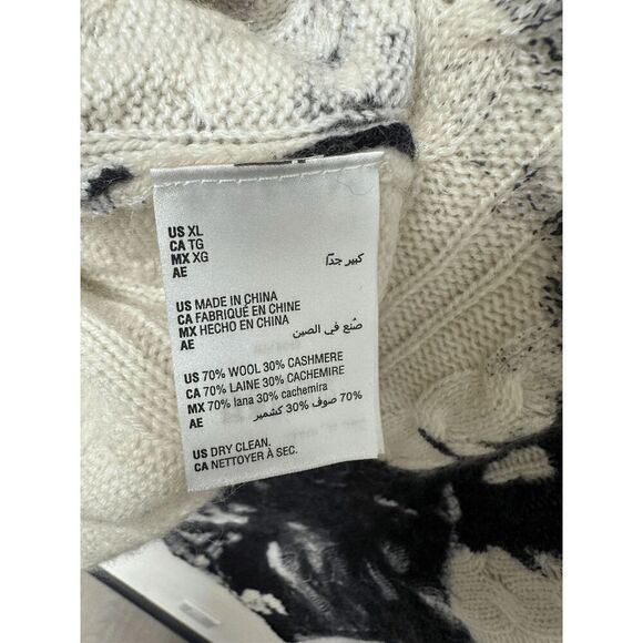 INC International Concepts Men's Cashmere Dye-Splattered Cardigan - White XL - Picture 4 of 7